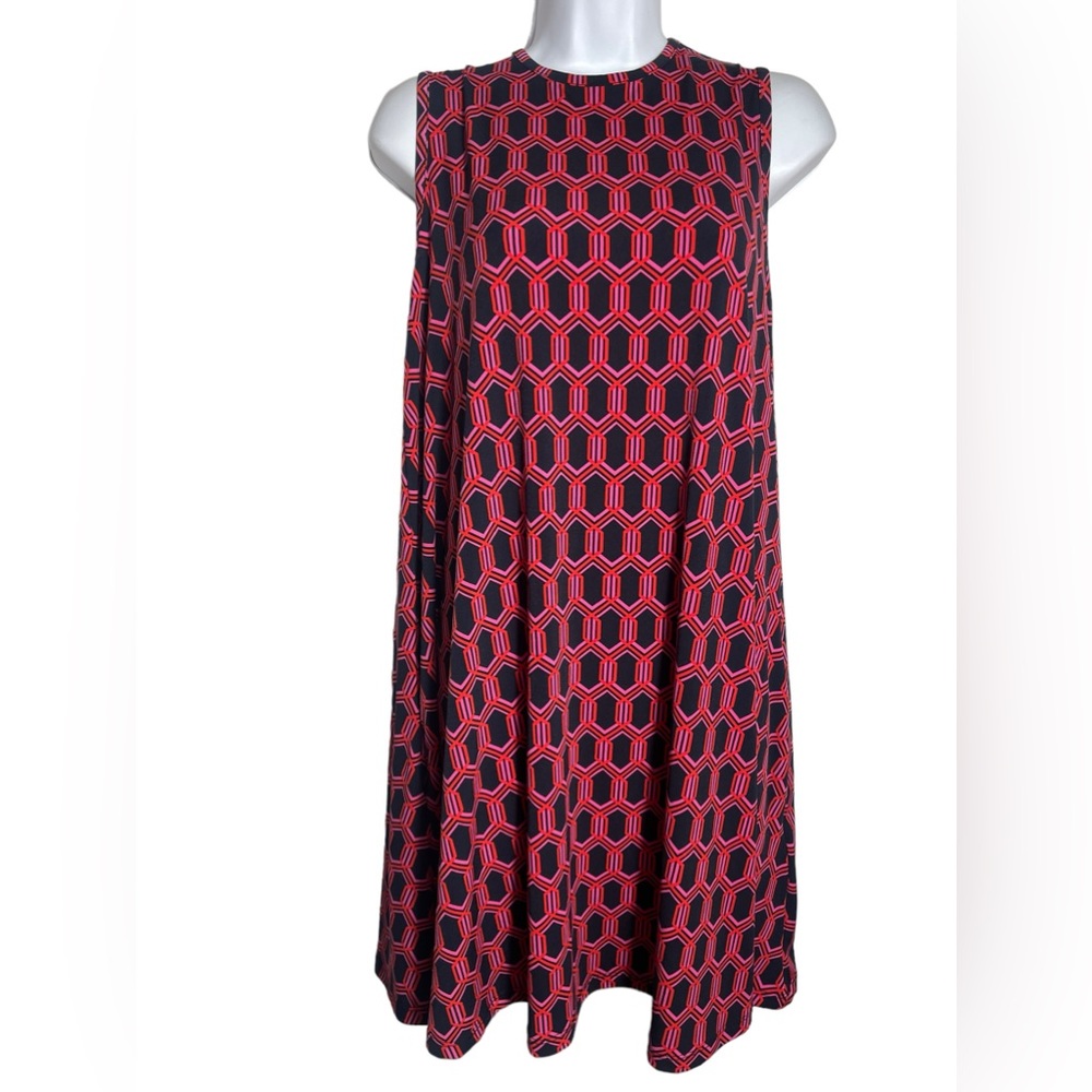 Nicole Miller size medium brink pink multi-colored summer career or casual dress